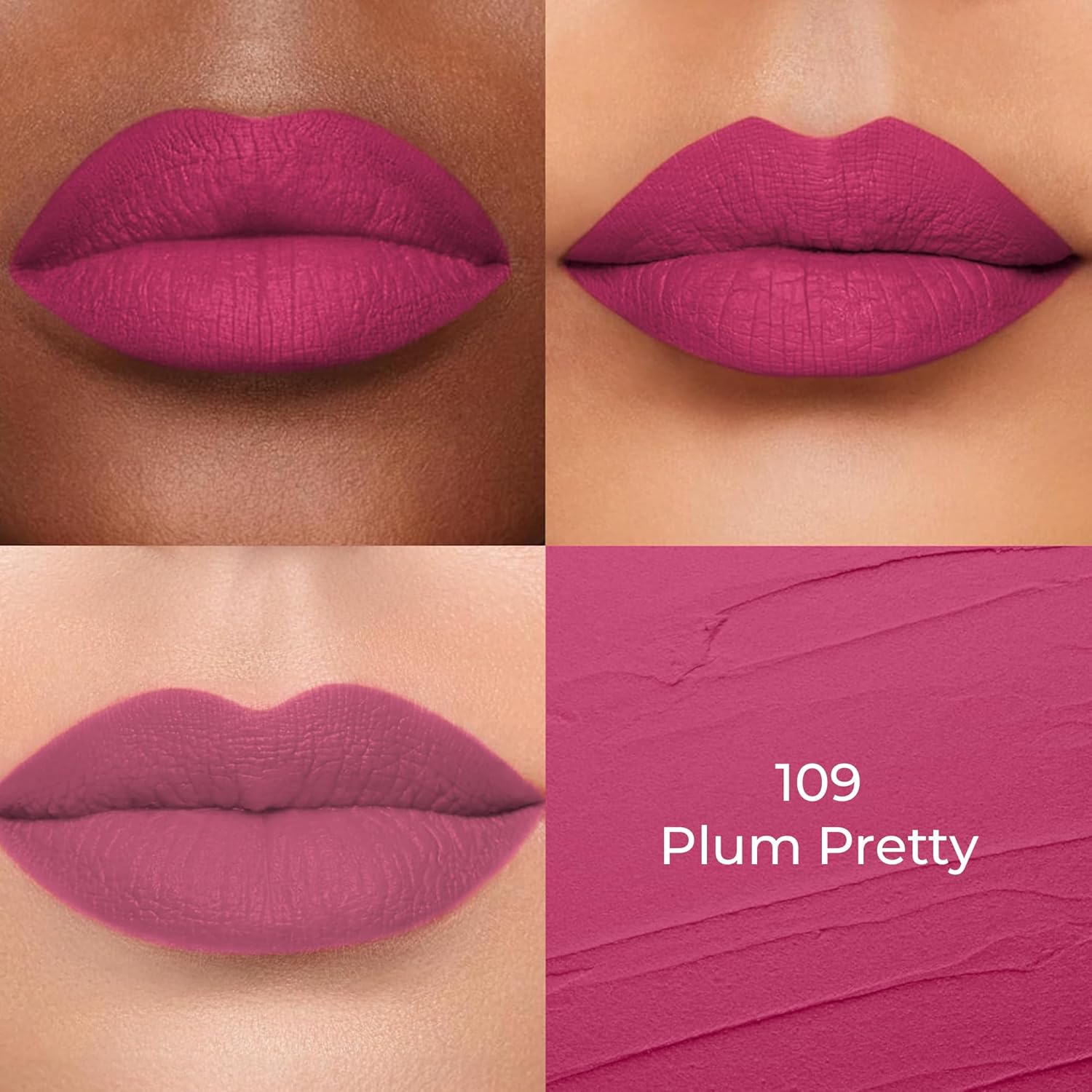 Colors Queen Hold Up Full Day Non-Transfer Matte Lipstick | Long Lasting and Weightless Formula | Intense Color Pay Off | Waterproof Lipstick for Women (109 - Plum Pretty, 4g) - View 4 of 6