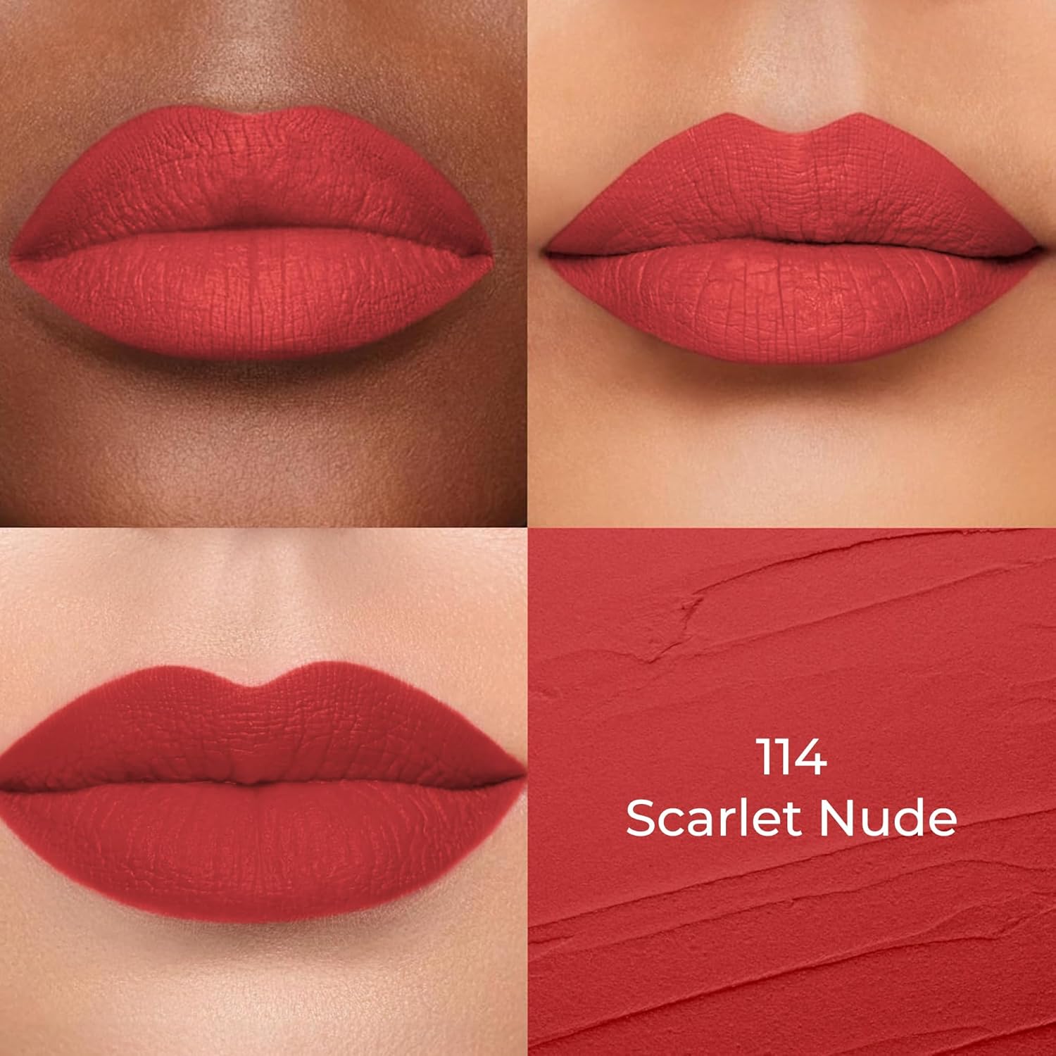 Colors Queen Hold Up Full Day Non-Transfer Matte Lipstick | Long Lasting and Weightless Formula | Intense Color Pay Off | Waterproof Lipstick for Women (114 - Scarlet Nude, 4g) - View 4 of 6