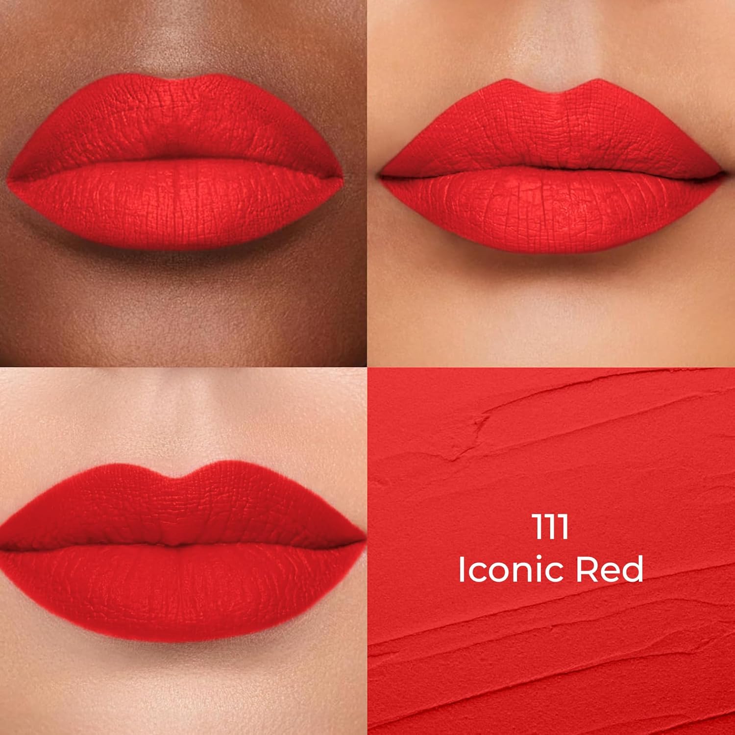 Colors Queen Hold Up Full Day Non-Transfer Matte Lipstick | Long Lasting and Weightless Formula | Intense Color Pay Off | Waterproof Lipstick for Women (111 - Iconic Red, 4g) - View 4 of 6