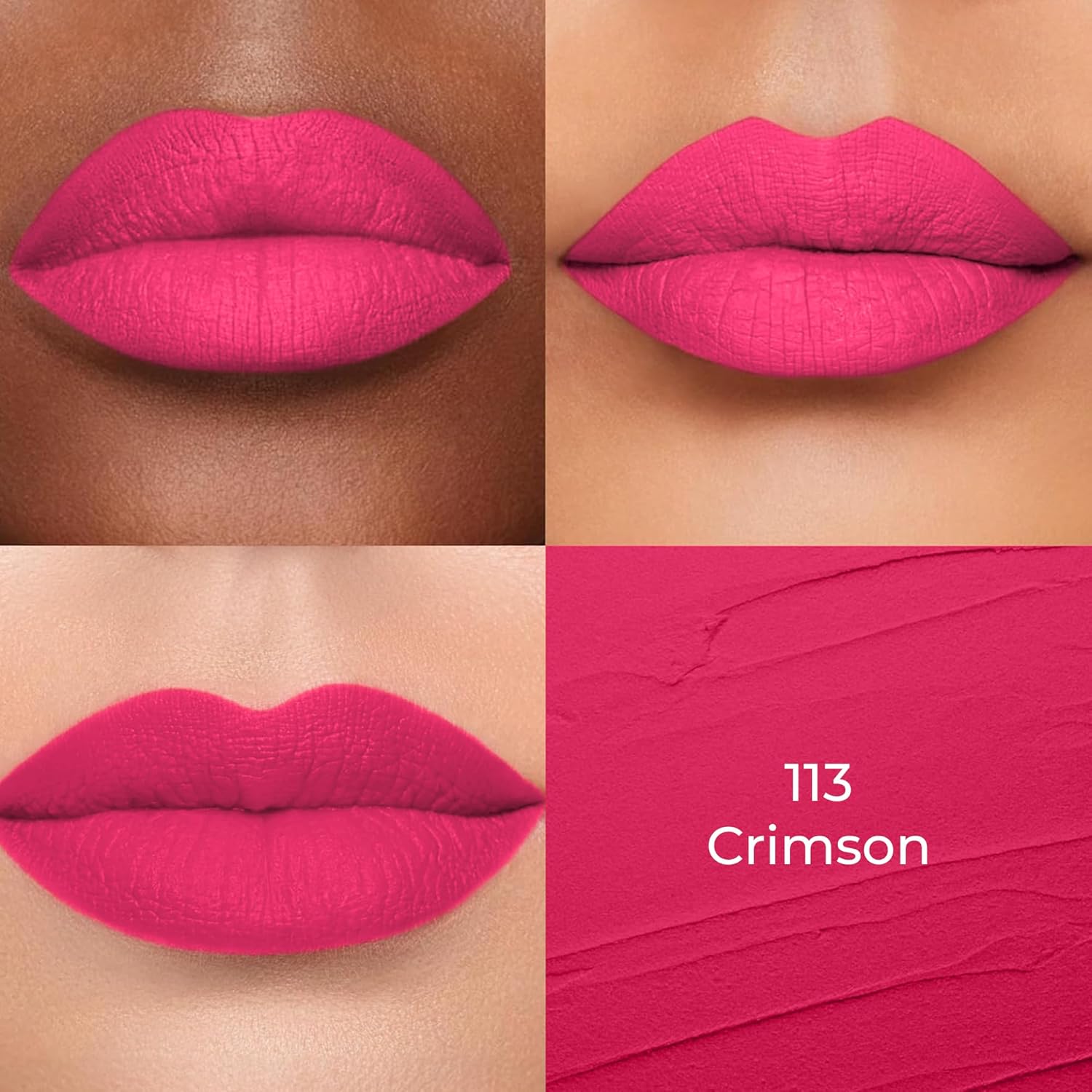 Colors Queen Hold Up Full Day Non-Transfer Matte Lipstick | Long Lasting and Weightless Formula | Intense Color Pay Off | Waterproof Lipstick for Women (113 - Crimson, 4g) - View 4 of 6