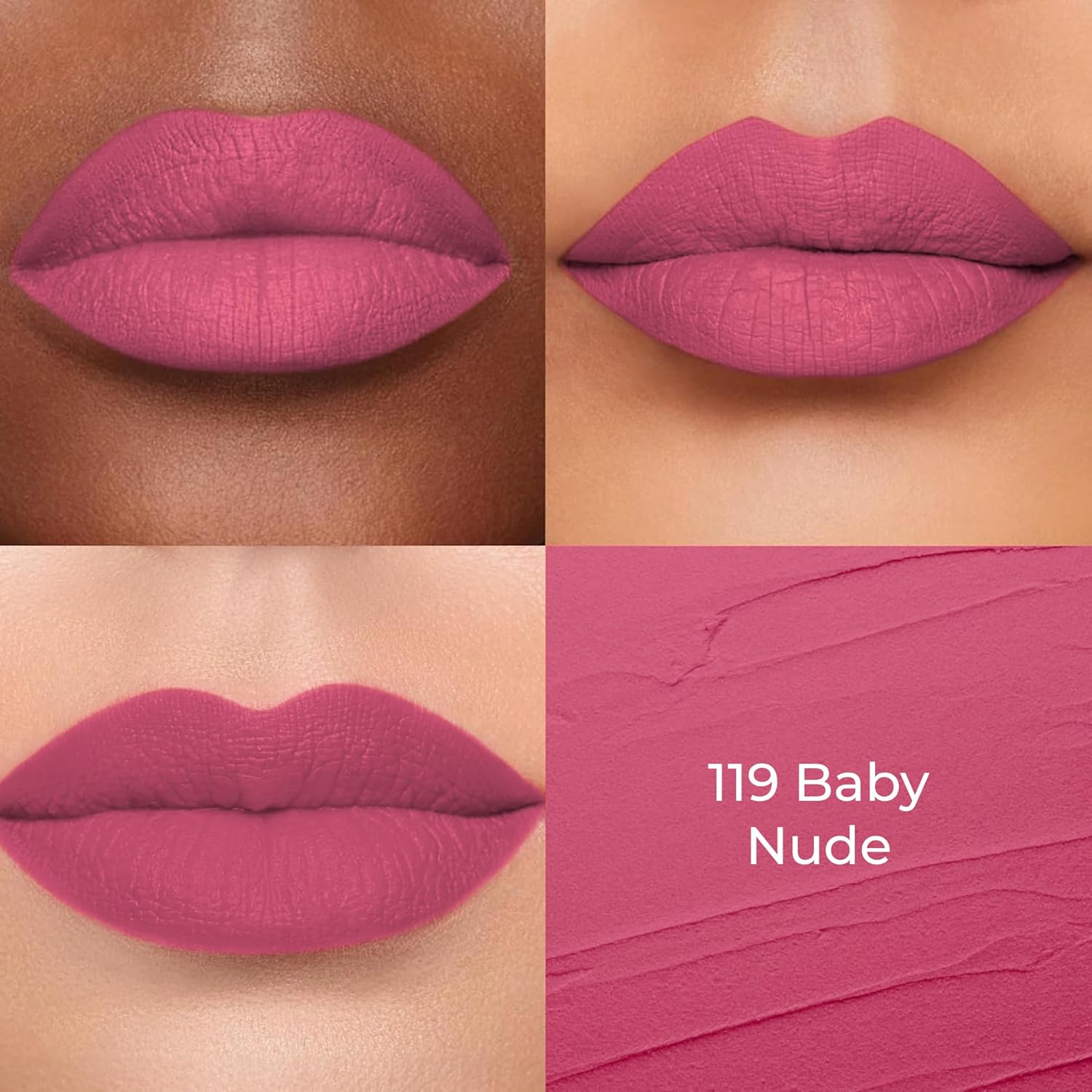 Colors Queen Hold Up Full Day Non-Transfer Matte Lipstick | Long Lasting and Weightless Formula | Intense Color Pay Off | Waterproof Lipstick for Women (119 - Baby Nude, 4g) - View 4 of 6