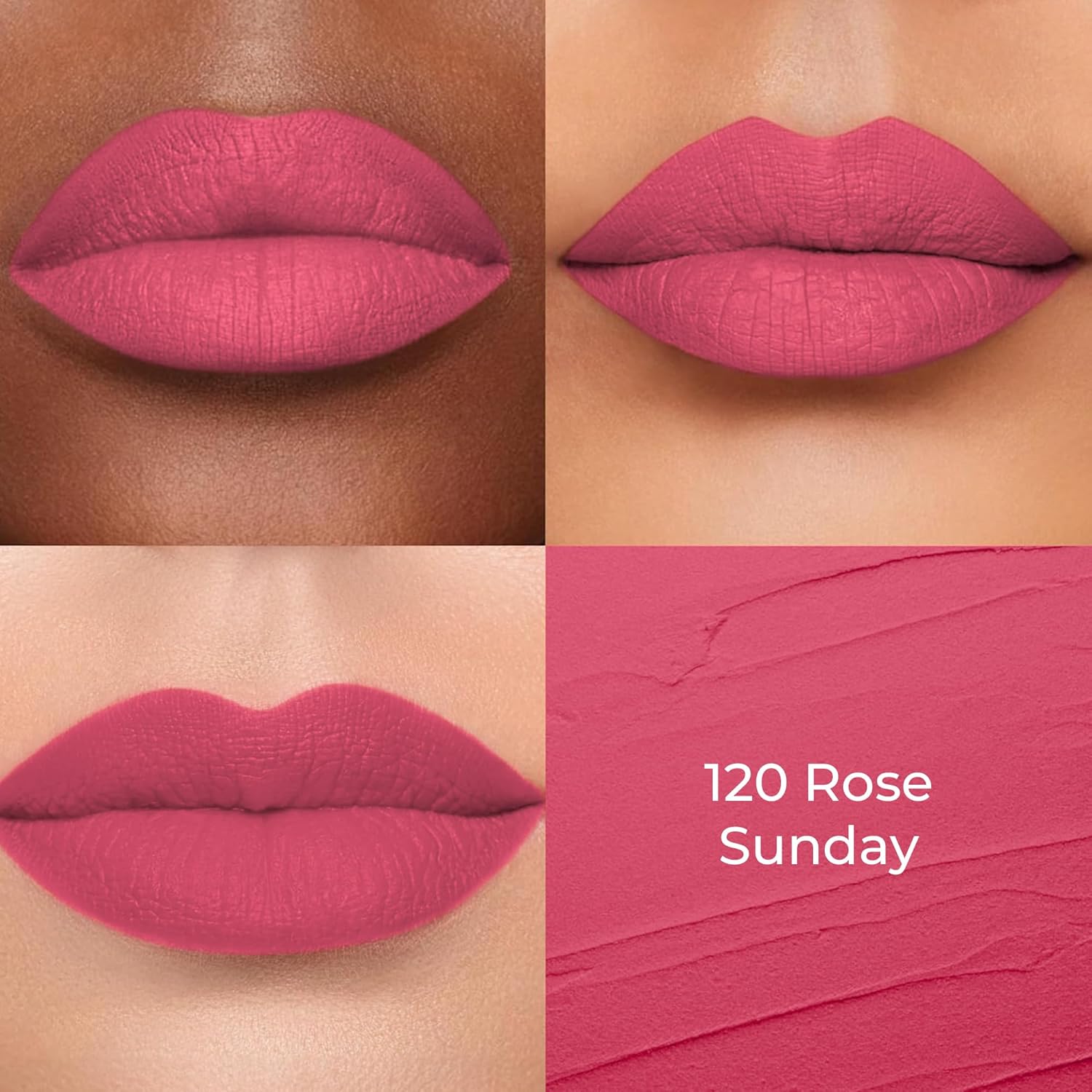 Colors Queen Hold Up Full Day Non-Transfer Matte Lipstick | Long Lasting and Weightless Formula | Intense Color Pay Off | Waterproof Lipstick for Women (120 - Rose Sunday, 4g) - View 4 of 6