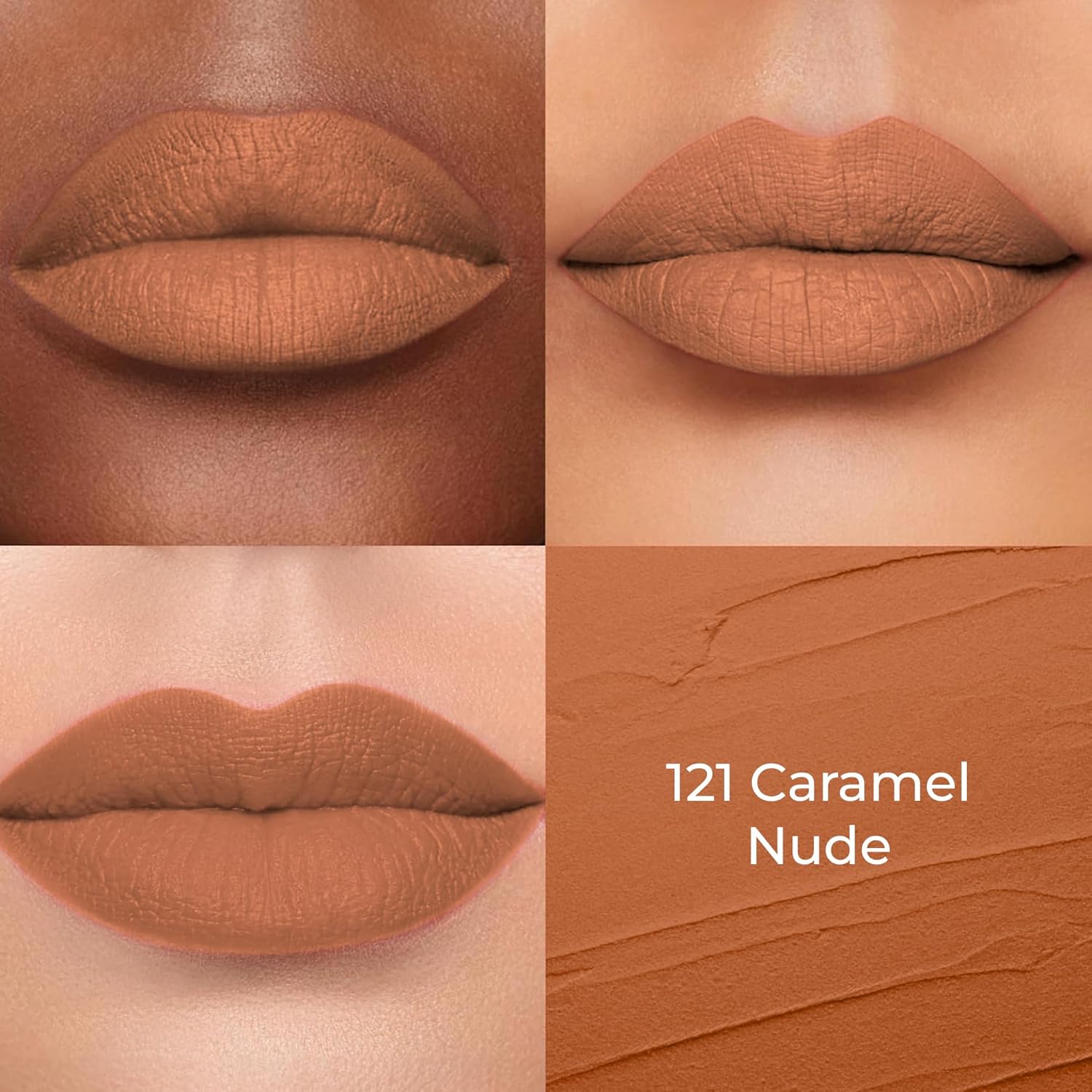 Colors Queen Hold Up Full Day Non-Transfer Matte Lipstick | Long Lasting and Weightless Formula | Intense Color Pay Off | Waterproof Lipstick for Women (121 - Caramel Nude, 4g) - View 4 of 6