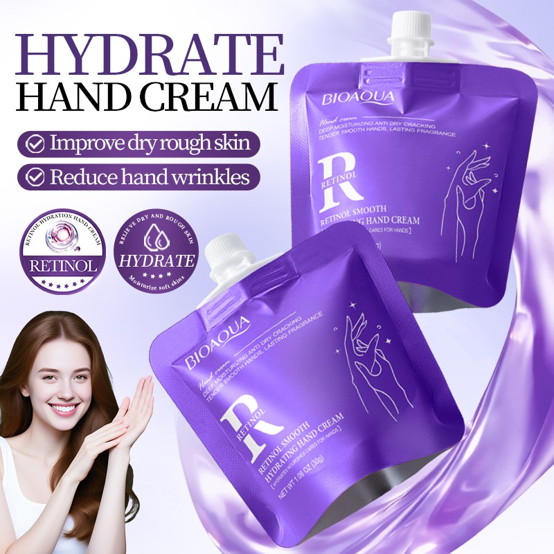 [ROREC] BIOAQUA Retinol Hand Cream Moisturizing Nourishing Repair Dry Cracked Hands Smooth Anti Aging Care 30g(from malaysia) - View 3 of 3
