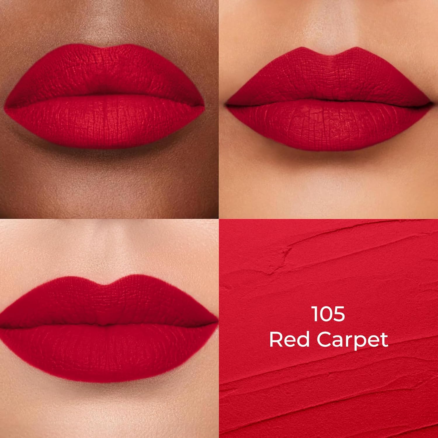 Colors Queen Hold Up Full Day Non-Transfer Matte Lipstick | Long Lasting and Weightless Formula | Intense Color Pay Off | Waterproof Lipstick for Women (105 - Red Carpet, 4g) - View 4 of 6