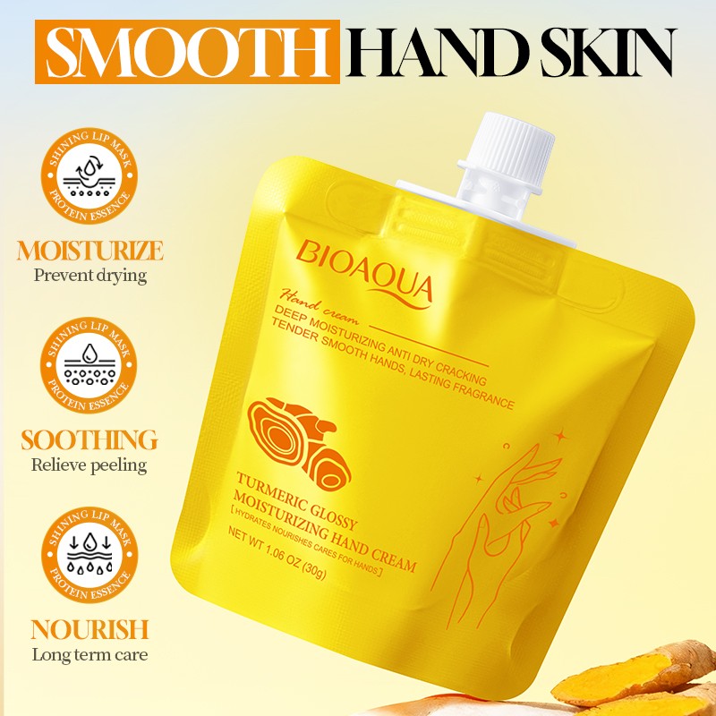 [ROREC] BIOAQUA Turmeric Hand Cream Moisturizing Nourishing Repair Dry Cracked Hands Smooth Brightening Care 30g(FROM MALAYSIA) - View 2 of 3
