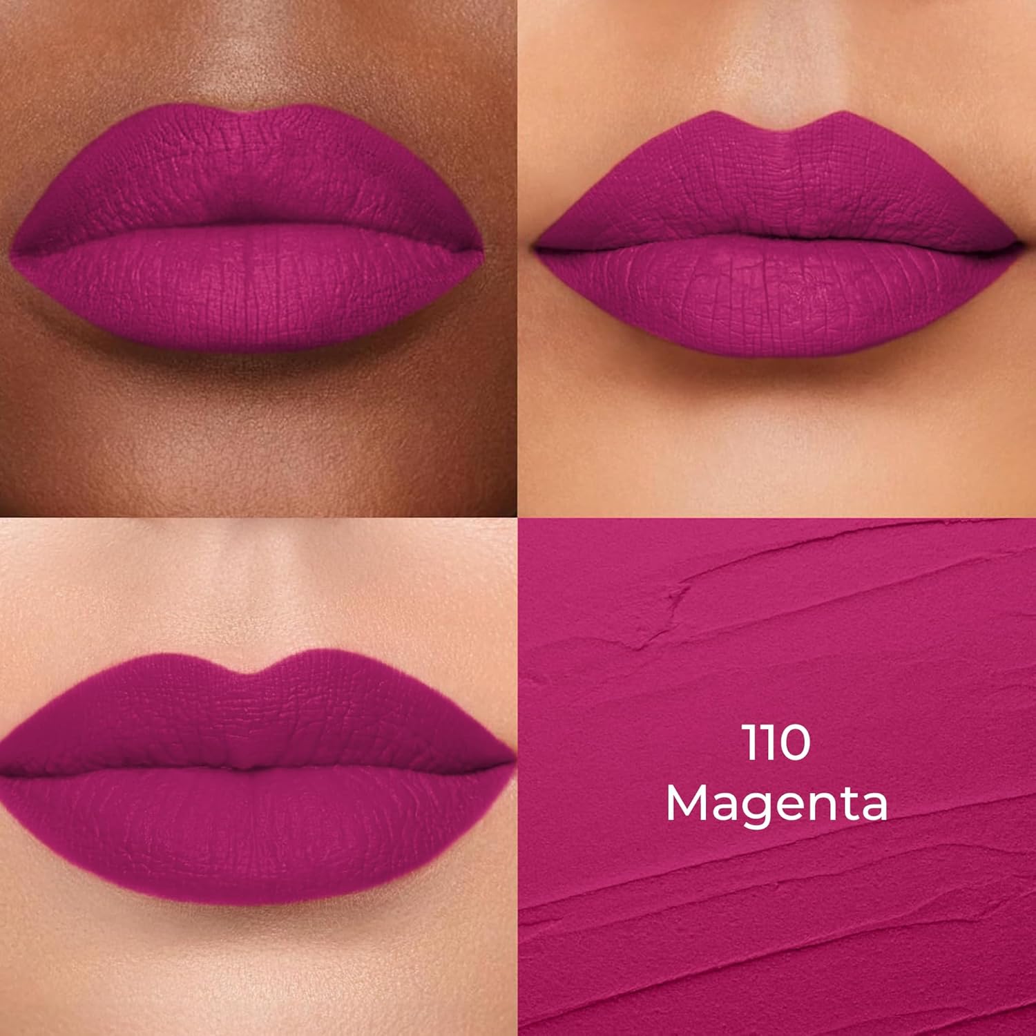 Colors Queen Hold Up Full Day Non-Transfer Matte Lipstick | Long Lasting and Weightless Formula | Intense Color Pay Off | Waterproof Lipstick for Women (110 - Magenta, 4g) - View 4 of 6