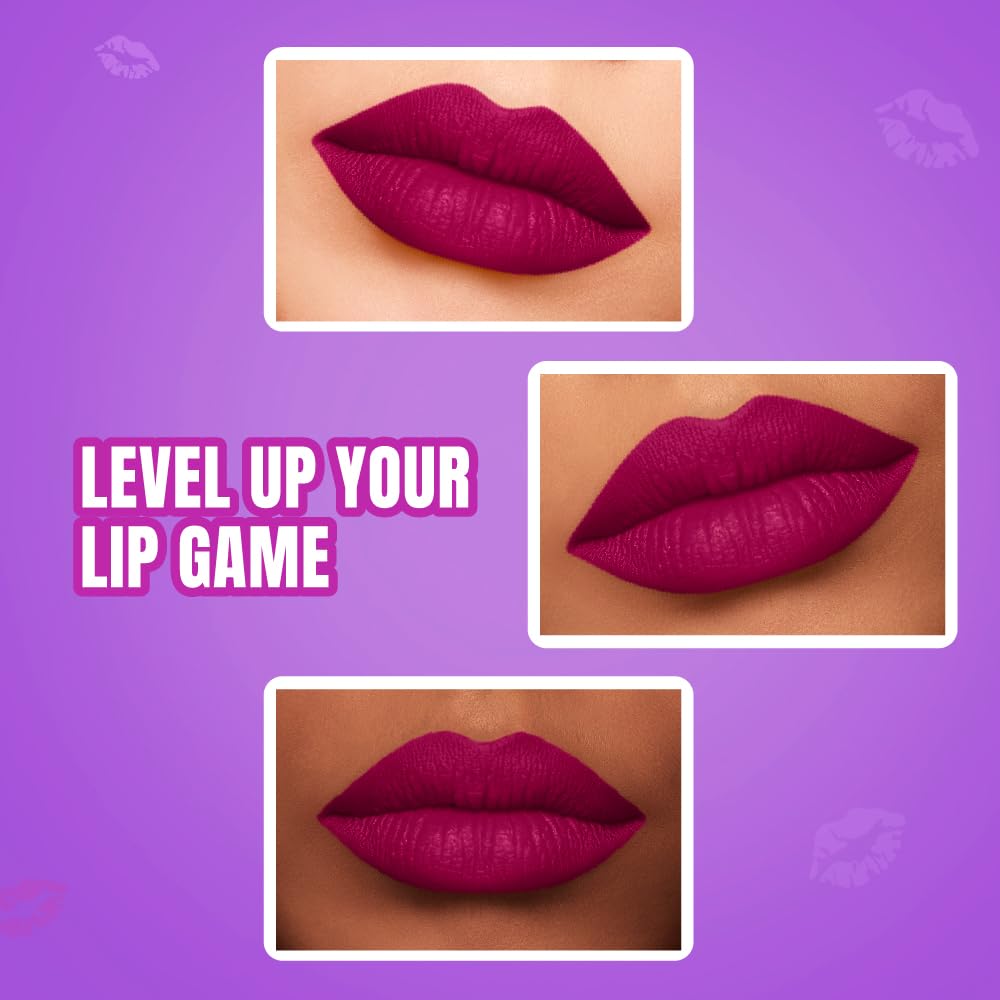 Elle 18 Color Pops Matte Lipstick, Berry Tea, Moisturising Bullet Matte, with Vitamin E, Highly Pigmented, Infused with Jojoba Oil and Shea Butter | 4.3 g - View 9 of 10