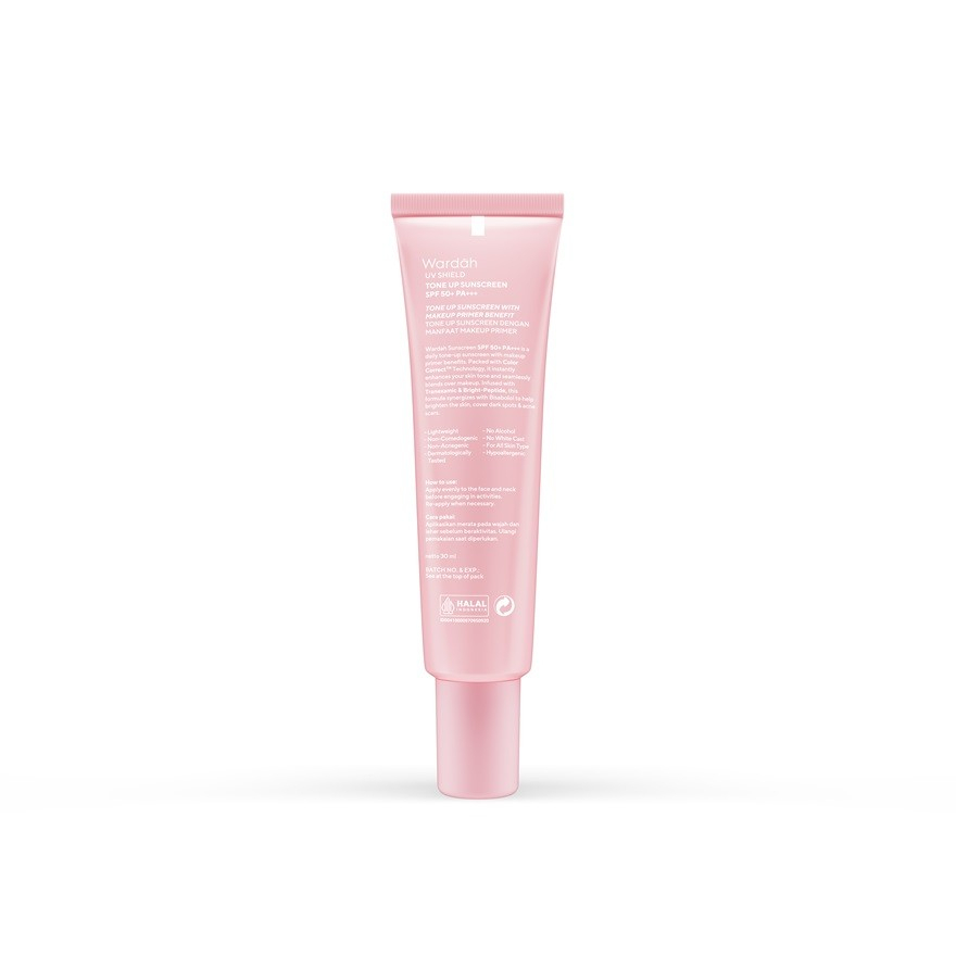 WARDAH UV Shield Tone Up Sunscreen SPF 50+ PA+++ 30ml Lightweight Brightening Sunscreen for Face, Natural Tone Up Effect, Oil-Control UV Protection, Daily Skin Defense, Hydrating Invisible Finish Skincare - View 2 of 3
