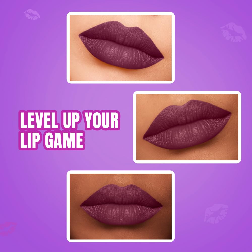 Elle 18 Color Pops Matte Lipstick, Cherry Wine, Moisturising Bullet Matte, with Vitamin E, Highly Pigmented, Infused with Jojoba Oil and Shea Butter | 4.3 g - View 6 of 10