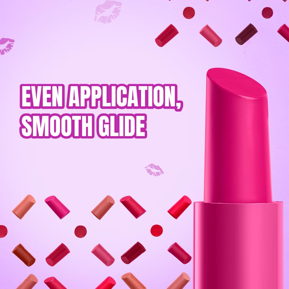 Elle 18 Color Pops Matte Lipstick, Cherry Wine, Moisturising Bullet Matte, with Vitamin E, Highly Pigmented, Infused with Jojoba Oil and Shea Butter | 4.3 g - View 9 of 10