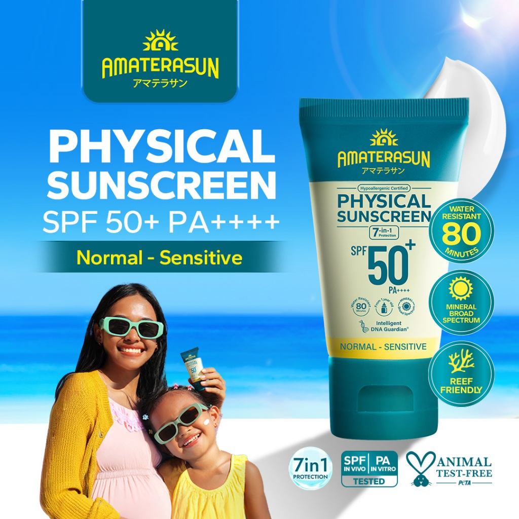 AMATERASUN Maximum Protection Physical Sunscreen SPF 50+ PA++++ Broad Spectrum Mineral Sunblock for Face and Body, Gentle Zinc Oxide Formula, Sensitive Skin Safe, Non-Chemical UV Defense Daily Care - View 2 of 3