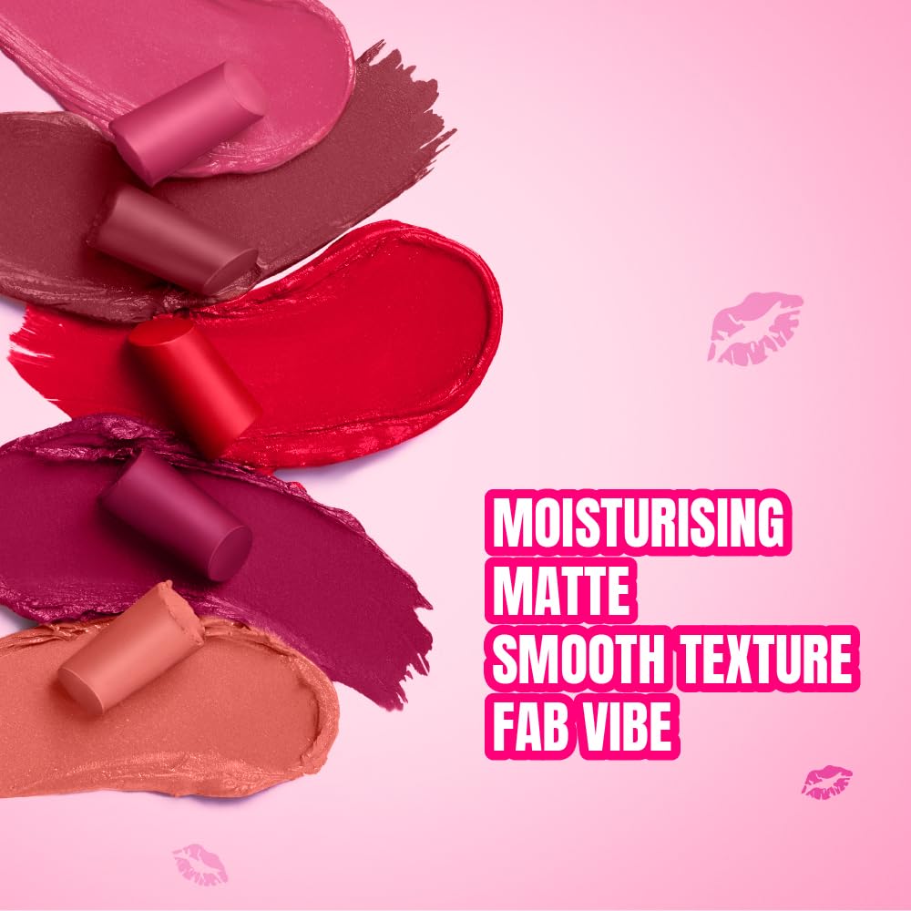 Elle 18 Color Pops Matte Lipstick, Pink Kiss, Moisturising Bullet Matte, with Vitamin E, Highly Pigmented, Infused with Jojoba Oil and Shea Butter | 4.3 g - View 4 of 9