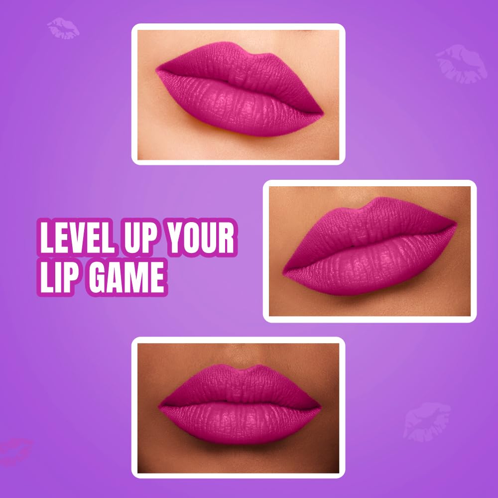 Elle 18 Color Pops Matte Lipstick, Pink Show, Moisturising Bullet Matte, with Vitamin E, Highly Pigmented, Infused with Jojoba Oil and Shea Butter | 4.3 g - View 8 of 9