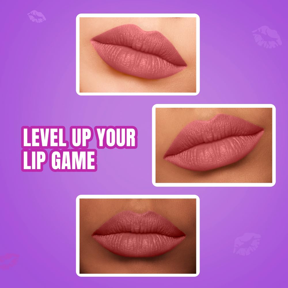 Elle 18 Color Pops Matte Lipstick, Rose Nude, Moisturising Bullet Matte, with Vitamin E, Highly Pigmented, Infused with Jojoba Oil and Shea Butter | 4.3 g - View 8 of 9
