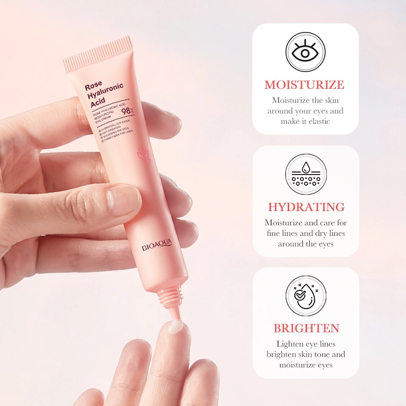 BIOAQUA Rose Hyaluronic Acid Moisturizing Eye Cream Moisturizing Repairing Improve Dryness Eye Care Cream 20g(FROM MALAYSIA) - View 2 of 3