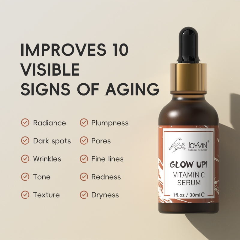 JOYVIN GLOW UP Vitamin C Serum with 3-O Ethyl Ascorbic Acid, Ferulic Acid & Hyaluronic Acid Brightening Anti-Aging Hydrating Facial Serum for Radiant Skin, Dark Spot Care Daily Skincare - View 3 of 3