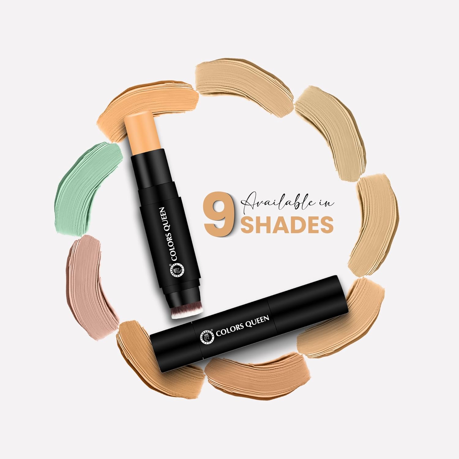 Queen - Fix & Blend - Matte Foundation Stick | Full Coverage Foundation for Face Makeup with Natural Matte Finish | Waterproof Foundation with Inbuilt Blending Brush (04 - Vanilla Latte, 12g) - View 3 of 5