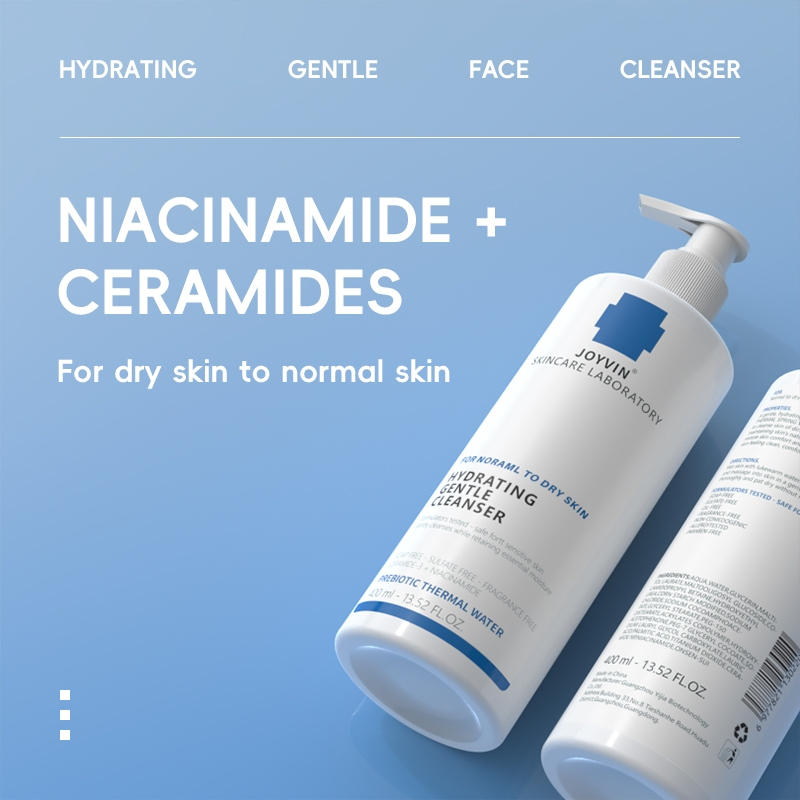 JOYVIN Hydrating Gentle Face Cleanser with Niacinamide and Ceramides 400ml Moisturizing Facial Wash for Normal to Dry Sensitive Skin, Barrier Support Daily Cleanser for Soft Healthy Hydrated Skin Care - View 2 of 3