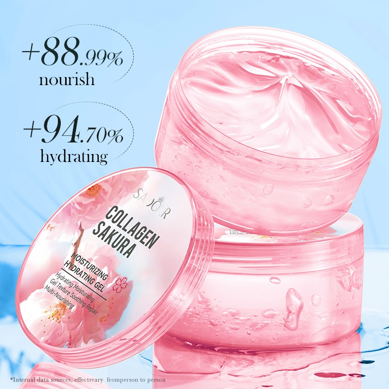 ROREC SADOER Collagen Sakura Moisturizing Hydrating Gel Texture Soothing Repair Multi-Nourishing 300g(FROM MALAYSIA) - View 2 of 3