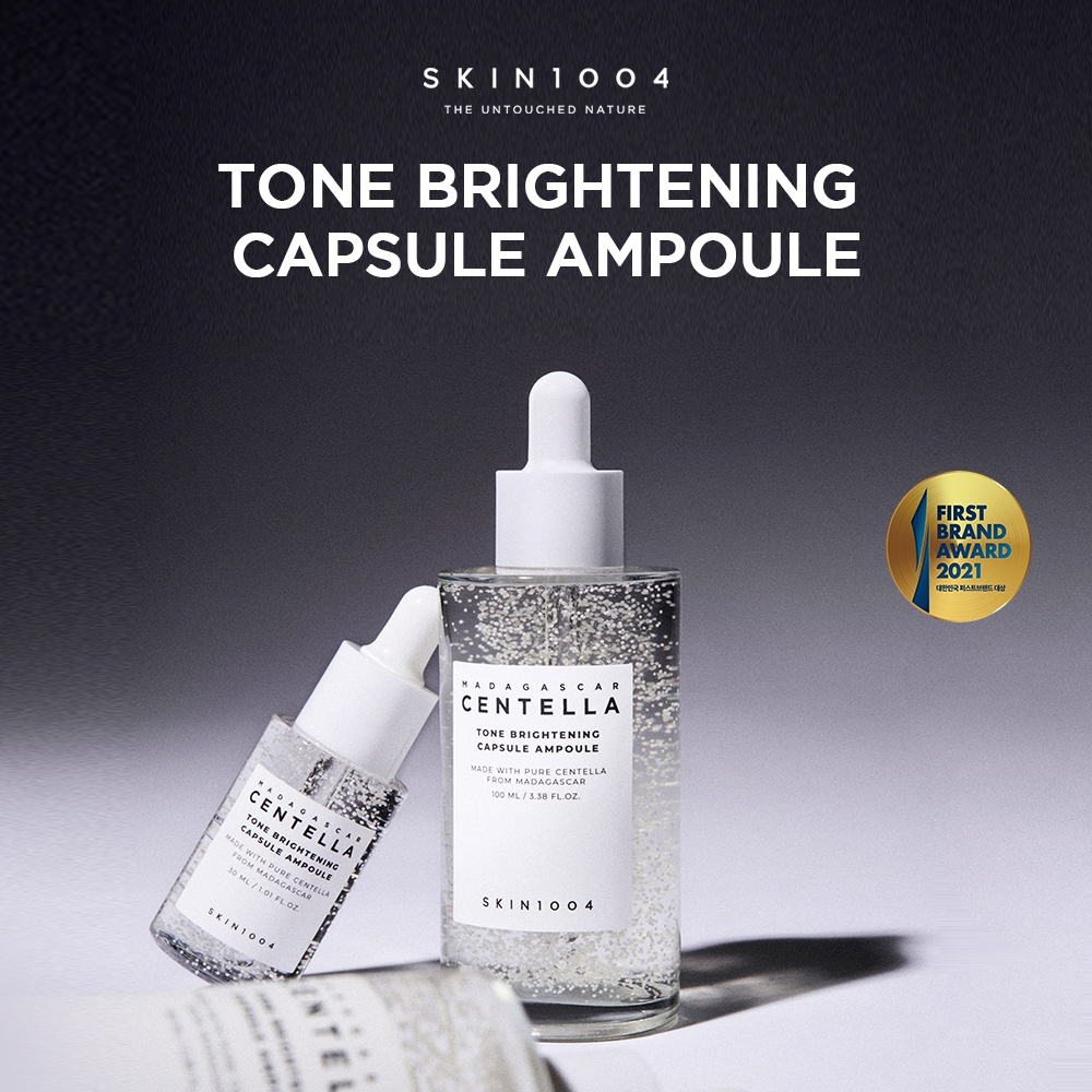 SKIN1004 Madagascar Centella Tone Brightening Capsule Ampoule 50ml brightening facial serum with Centella Asiatica and capsule formula helping improve dullness uneven skin tone hydration and overall skin radiance daily. - View 2 of 3