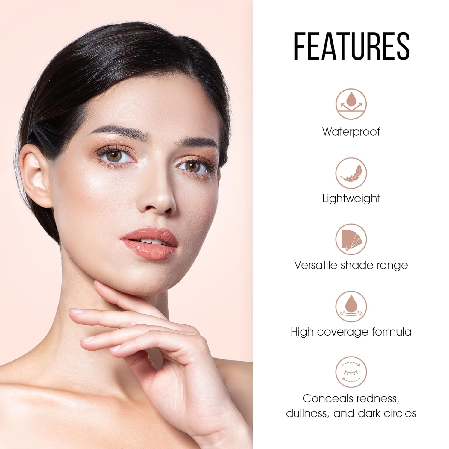 Colors Queen Perfect Oil Free Base Concealer – (04 - Nude Beige – 8g) | Lightweight Stick with Full Coverage | Long Lasting & Easily Blendable for Face Makeup - View 4 of 5