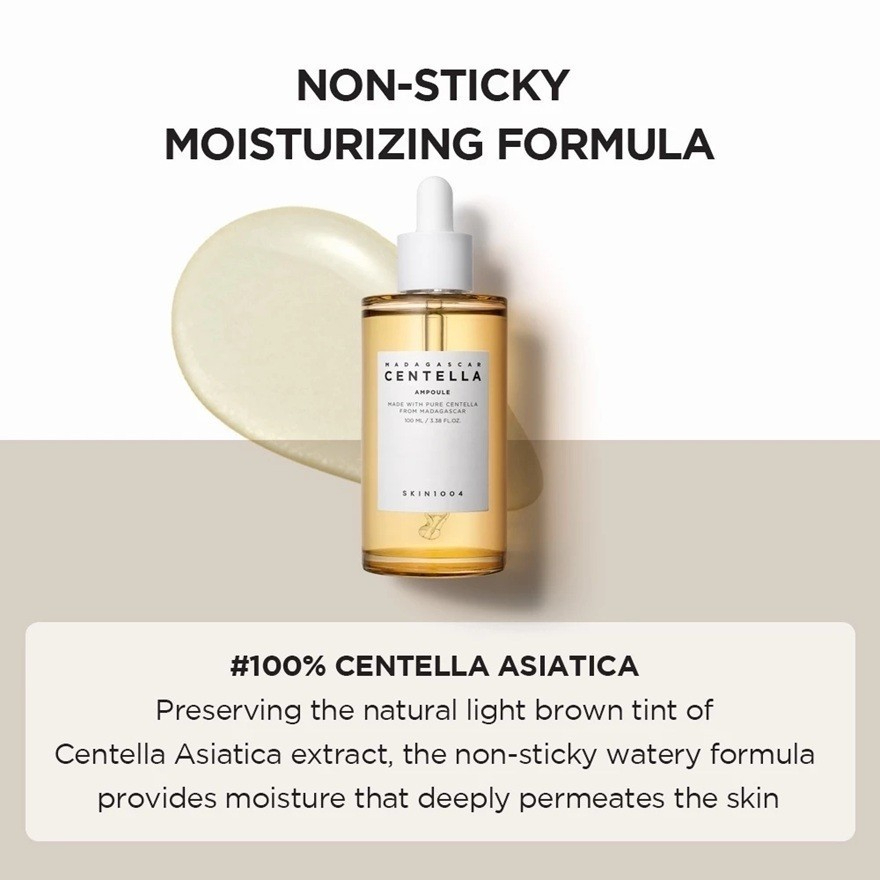 SKIN1004 Madagascar Centella Ampoule Pure Centella Powerful Soothing Care 30ml calming facial ampoule for sensitive skin helping soothe irritation hydrate deeply and strengthen healthy-looking skin barrier daily naturally. - View 2 of 3