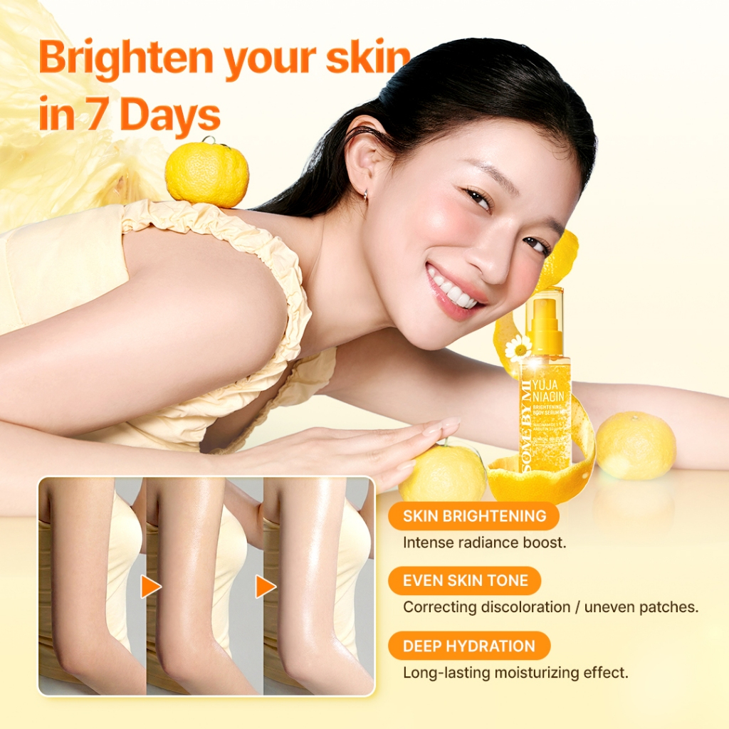 SOME BY MI Yuja Niacin Brightening Body Serum Mist 80ml lightweight body mist serum with Niacinamide and Yuja extract helping brighten hydrate and improve dull uneven skin tone for radiant glowing skin. - View 3 of 3