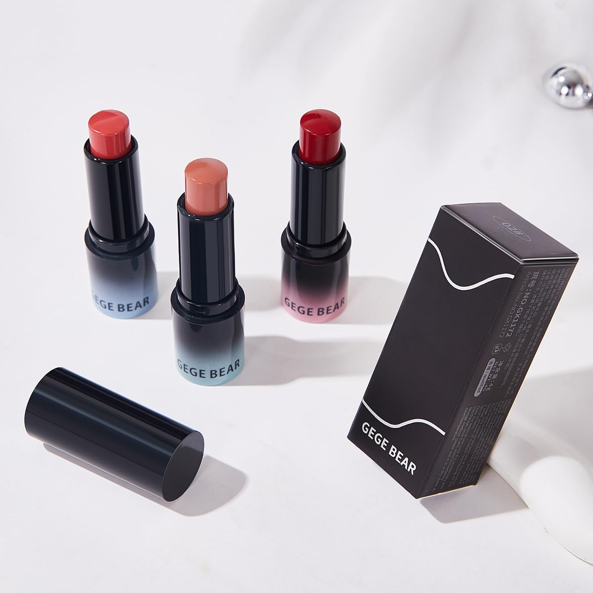 Gege Bear 2-In-1 Lip And Cheek Color Stick | Lightweight Moisturizing Formula | Glossy Shades Soft And Soft, Wave & Rumor | Lipstick With Cream Blush Finish | Buildable Pigment, Thin Light Moist Texture | Versatile Multi-Use Makeup Stick For Girls, Teens & Women (01#Soft And Soft, 4g) - View 2 of 8