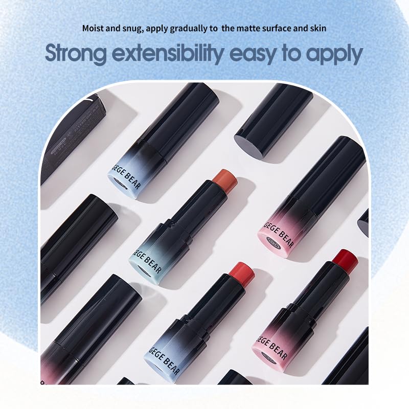 Gege Bear 2-In-1 Lip And Cheek Color Stick | Lightweight Moisturizing Formula | Glossy Shades Soft And Soft, Wave & Rumor | Lipstick With Cream Blush Finish | Buildable Pigment, Thin Light Moist Texture | Versatile Multi-Use Makeup Stick For Girls, Teens & Women (01#Soft And Soft, 4g) - View 5 of 8