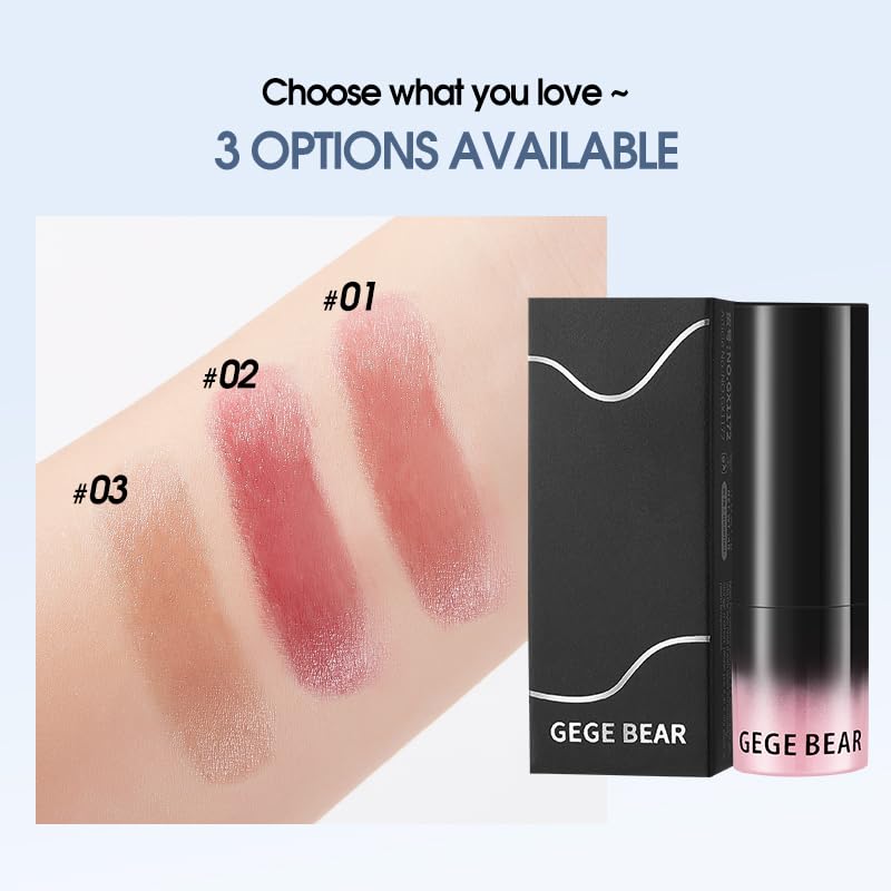 Gege Bear 2-In-1 Lip And Cheek Color Stick | Lightweight Moisturizing Formula | Glossy Shades Soft And Soft, Wave & Rumor | Lipstick With Cream Blush Finish | Buildable Pigment, Thin Light Moist Texture | Versatile Multi-Use Makeup Stick For Girls, Teens & Women (03#Rumor, 4g) - View 7 of 7