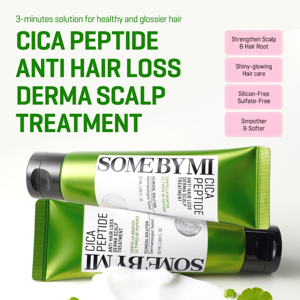 SOME BY MI Cica Peptide Anti Hair Loss Scalp Treatment 50ml scalp care formula with Cica Peptides and vitamins helping reduce hair fall strengthen roots soothe scalp and promote healthier glowing hair growth. - View 3 of 3