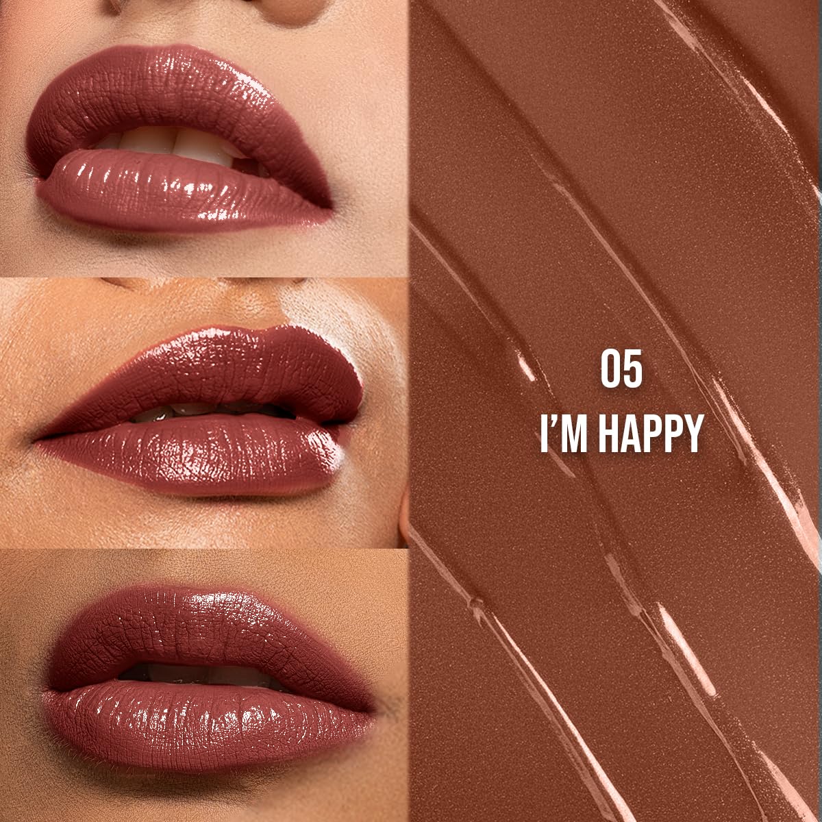 Staze Gloss Lock 2-in-1 Liquid Lipstick | Matte Lipstick + High-Shine Transferproof Gloss | 12H Long-lasting | Intense Pigment | Lightweight & Waterproof | 05 I'm Happy | 7g - View 3 of 5