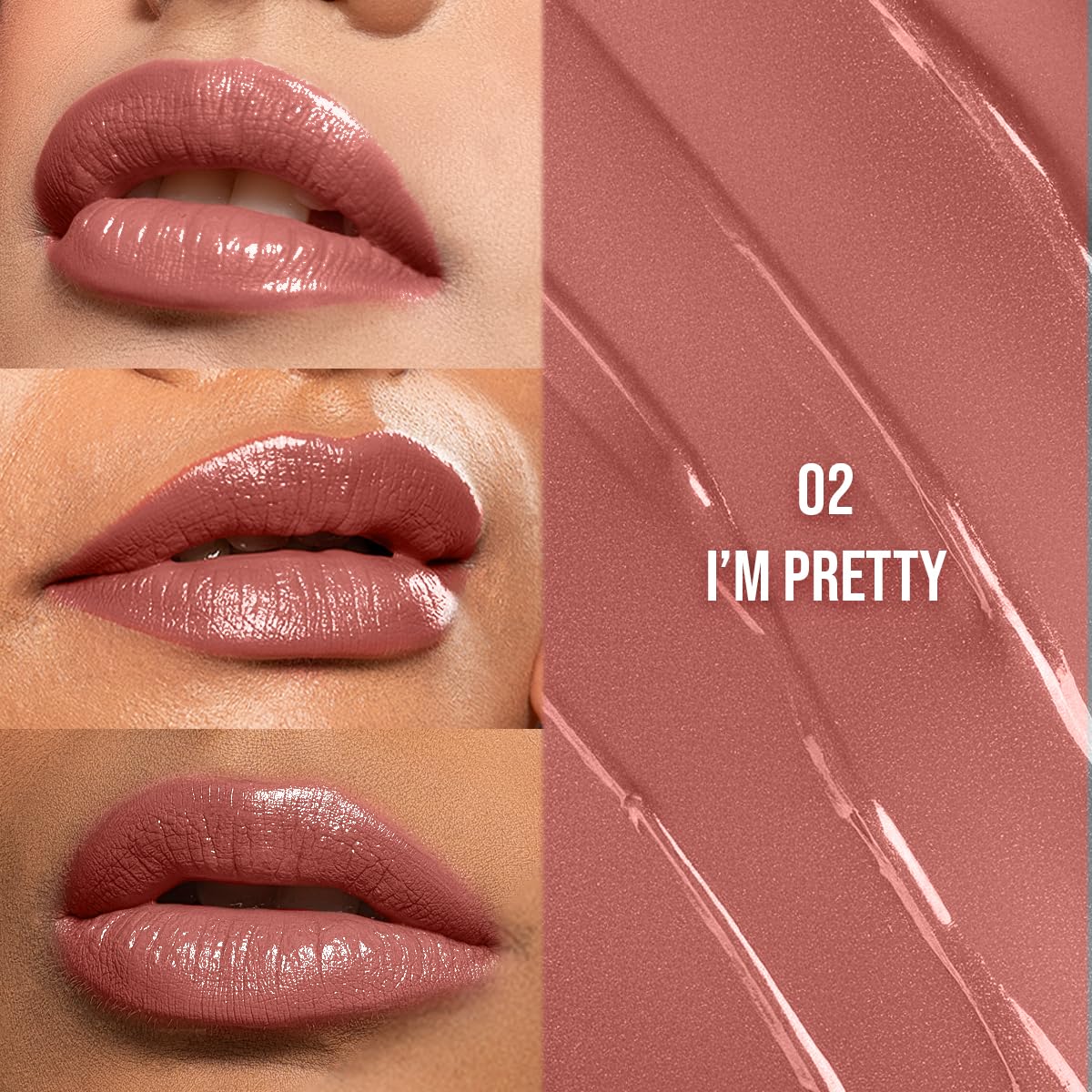 Staze Gloss Lock 2-in-1 Liquid Lipstick | Matte Lipstick + High-Shine Transferproof Gloss | 12H Long-lasting | Intense Pigment | Lightweight & Waterproof | 02 I'm Pretty | 7g - View 3 of 5