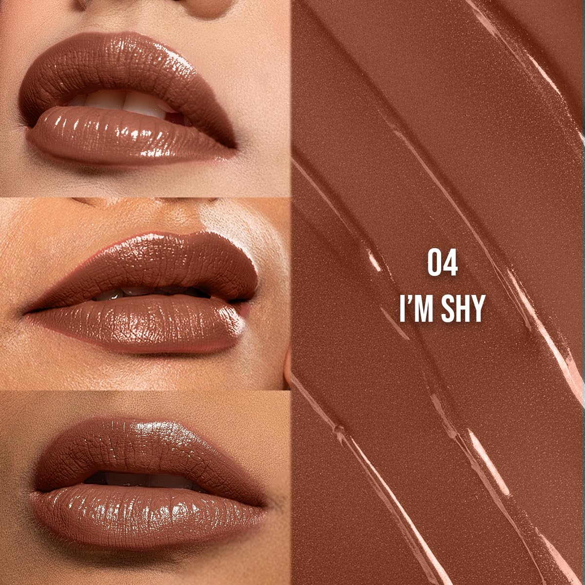 Staze Gloss Lock 2-in-1 Liquid Lipstick | Matte Lipstick + High-Shine Transferproof Gloss | 12H Long-lasting | Intense Pigment | Lightweight & Waterproof | 04 I'm Shy | 7g - View 3 of 5