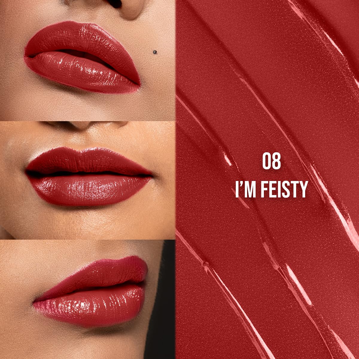 Staze Gloss Lock 2-in-1 Liquid Lipstick | Matte Lipstick + High-Shine Transferproof Gloss | 12H Long-lasting | Intense Pigment | Lightweight & Waterproof | 06 I'm Feisty | 7g - View 3 of 5