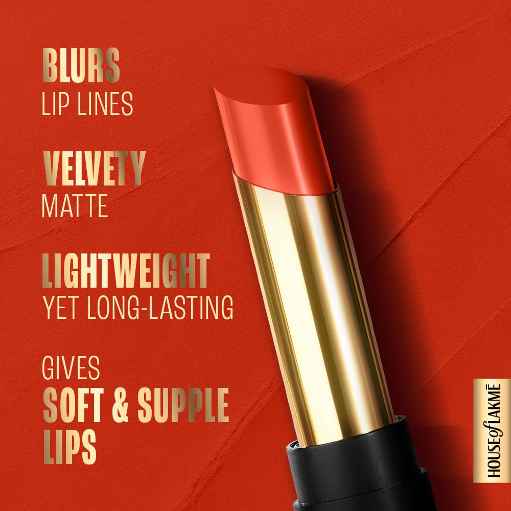 Lakme Absolute Beyond Matte Lip 401 OrangeOasis 3.4gm - View 3 of 10