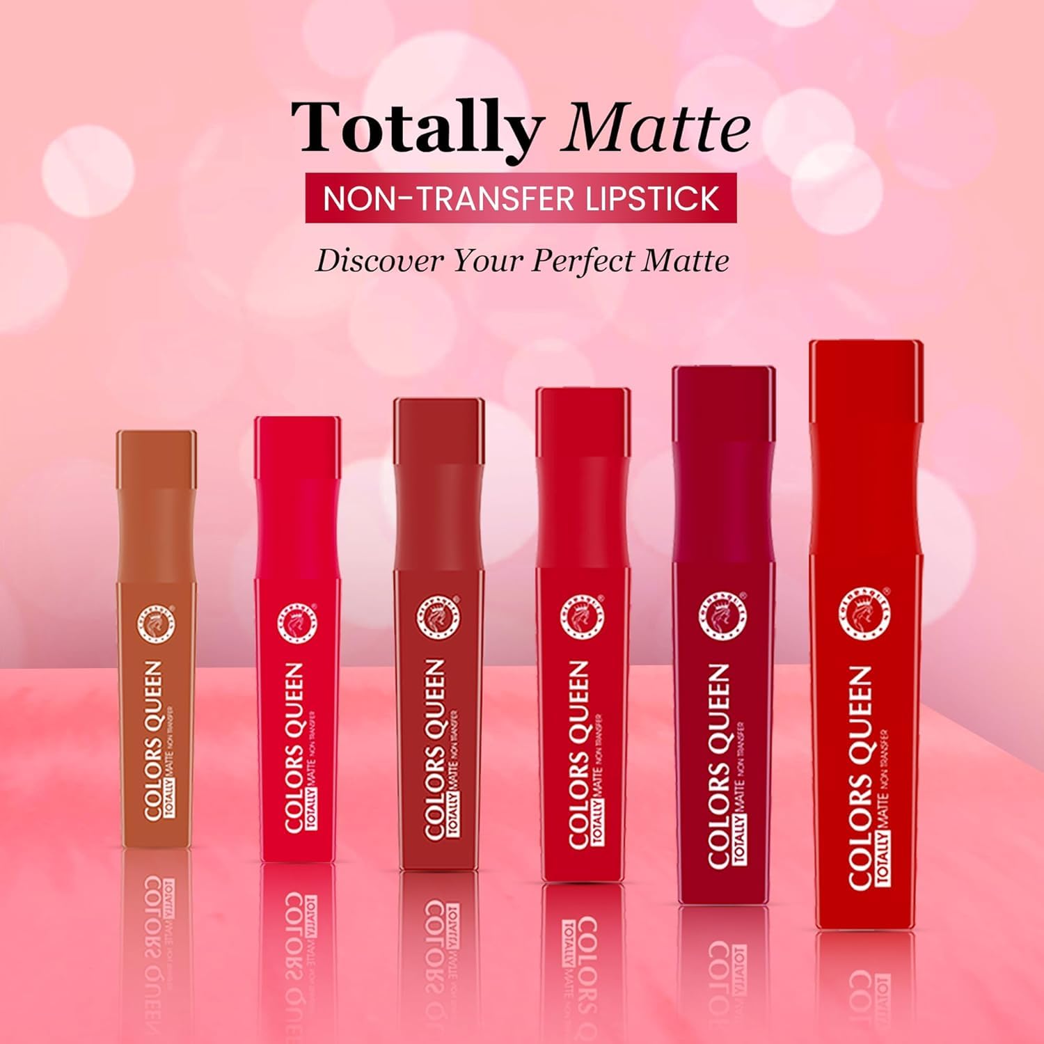 COLOUR Queen PREMIUM Totally Matte Liquid Lipstick | Intense Color Payoff, Lightweight & Comfortable, One Swipe Application | Long Lasting, Non Transfer Liquid Lipstick for Women (05 - Paper Flower, 7.5g) SH-7711 - View 3 of 6