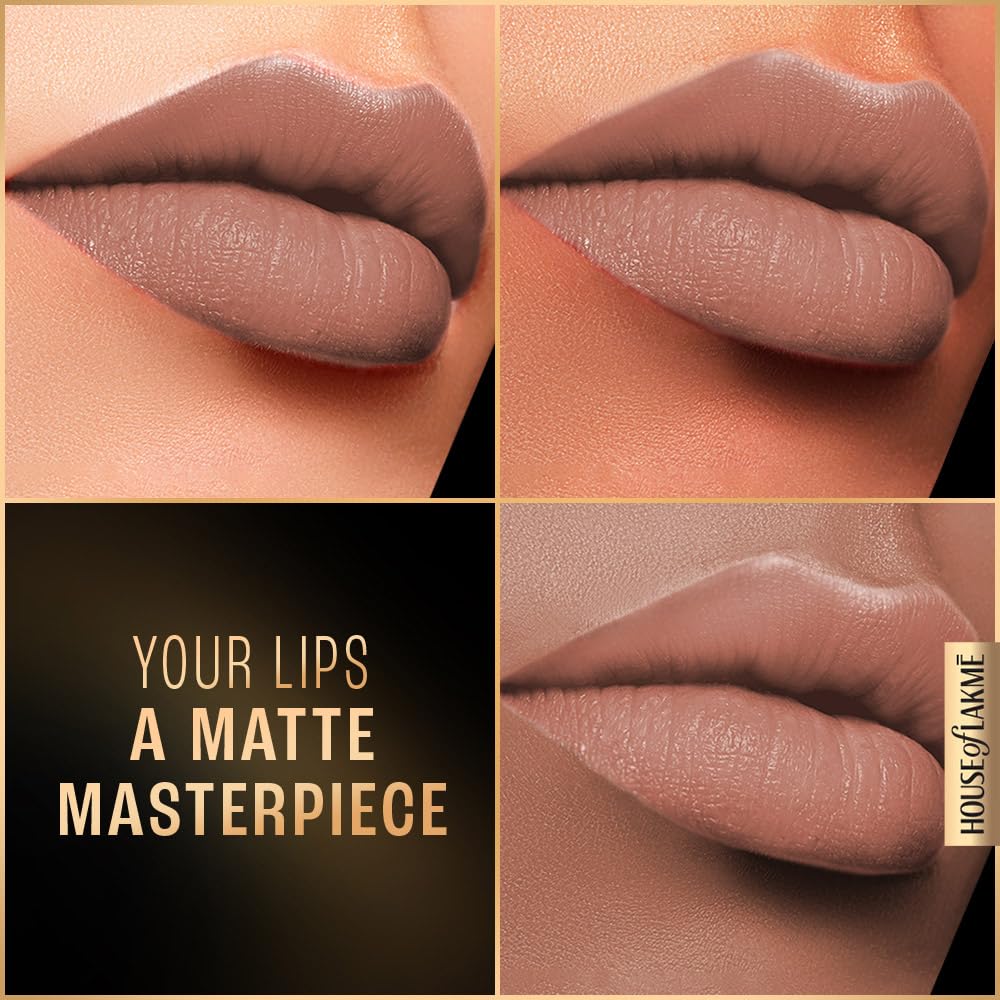 LAKMÉ LAKM Lakme Forever Matte Liquid Lip Colour, Long-Lasting Lipstick, Lightweight & Transferproof, Smudgeproof - Nude Latte 5.6ml | 6Ml - View 5 of 8