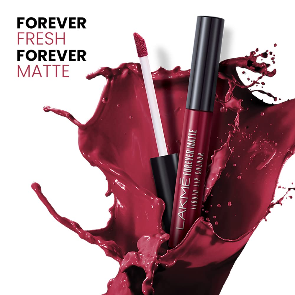 Lakme Forever Matte Liquid Lip Colour, Long-Lasting Liquid Lipstick, Lightweight & Transferproof, Smudgeproof - Pink Dust 5.6ml - View 2 of 8