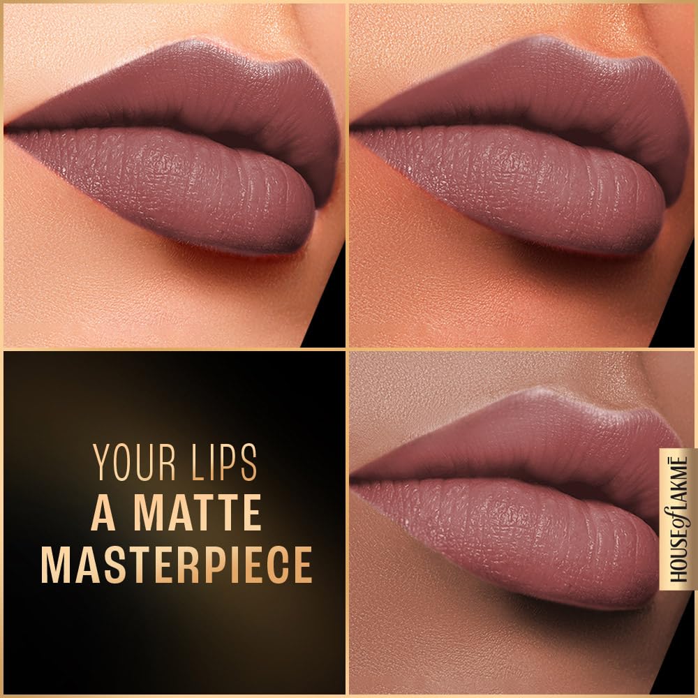 Lakme Forever Matte Liquid Lip Colour, Long-Lasting Liquid Lipstick, Lightweight & Transferproof, Smudgeproof - Rose Wood 5.6ml - View 3 of 6