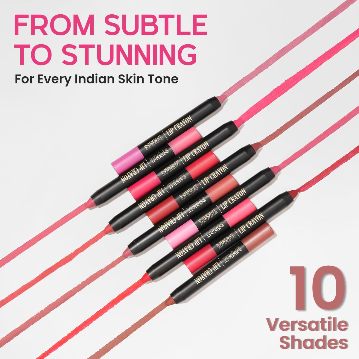 INSIGHT Long Lasting Lip Crayon – All-Day Comfort | Matte Finish | Waterproof | Non-Transfer | Non-Sticky | Enriched with Vitamin E & Kojic Acid | Sharpenable Tip | Full Coverage | Lightweight Lipstick (Toasted Mauve) – 7g - View 5 of 9