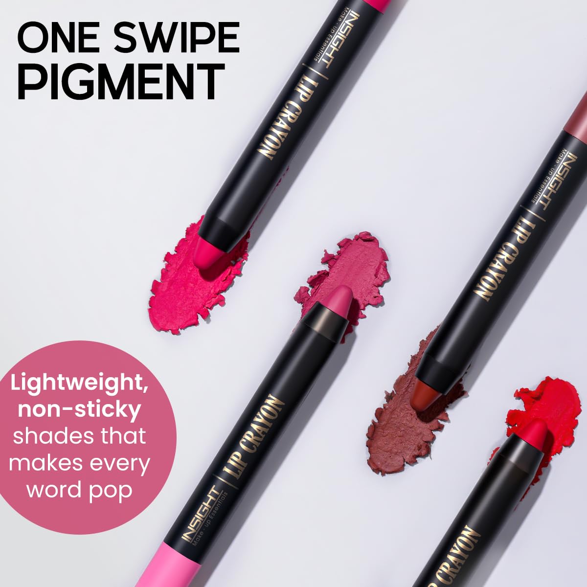 INSIGHT Long Lasting Lip Crayon – All-Day Comfort | Matte Finish | Waterproof | Non-Transfer | Non-Sticky | Enriched with Vitamin E & Kojic Acid | Sharpenable Tip | Full Coverage | Lightweight Lipstick (Toasted Mauve) – 7g - View 6 of 9