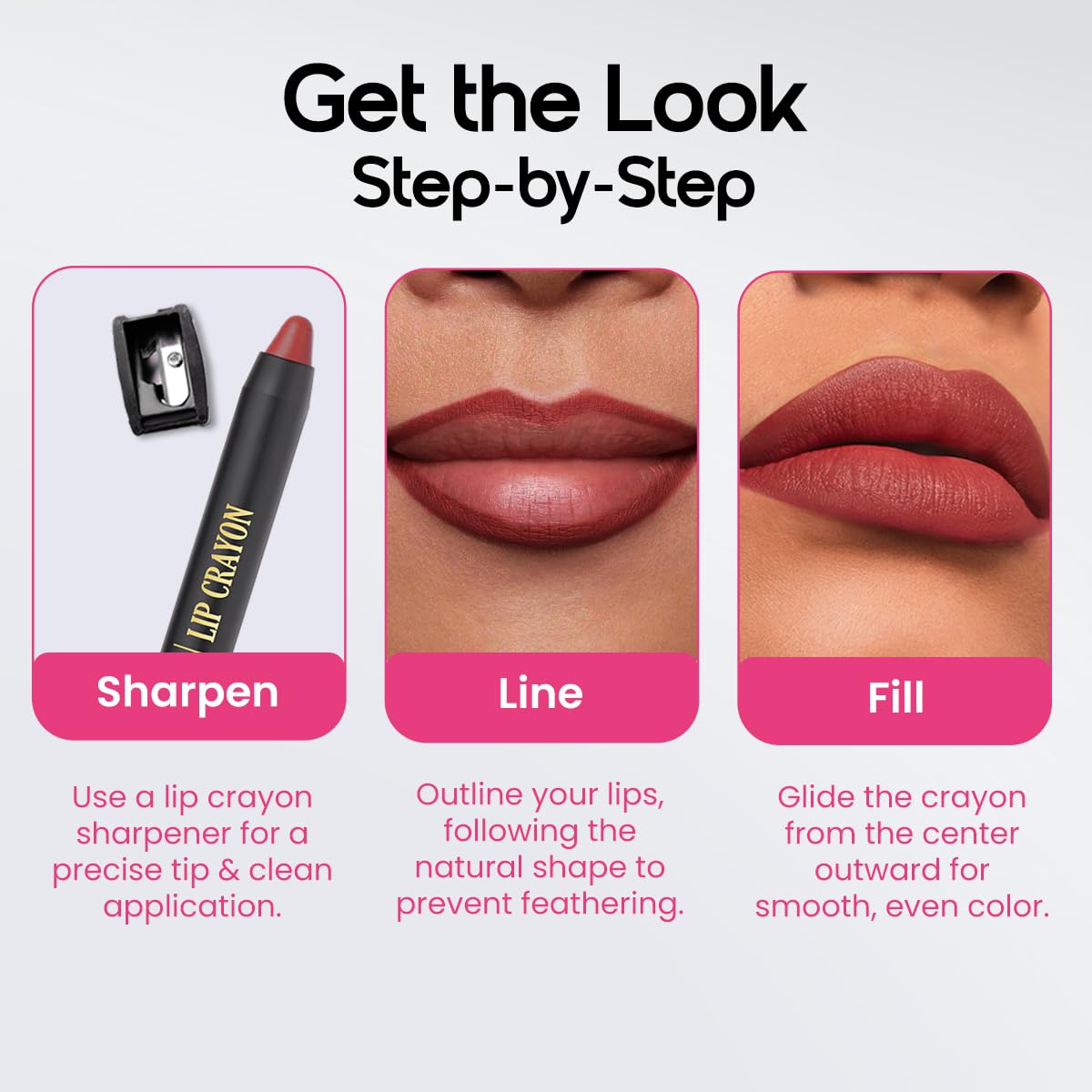 INSIGHT Long Lasting Lip Crayon – All-Day Comfort | Matte Finish | Waterproof | Non-Transfer | Non-Sticky | Enriched with Vitamin E & Kojic Acid | Sharpenable Tip | Full Coverage| Lightweight Lipstick (Valentine) – 7g - View 3 of 8