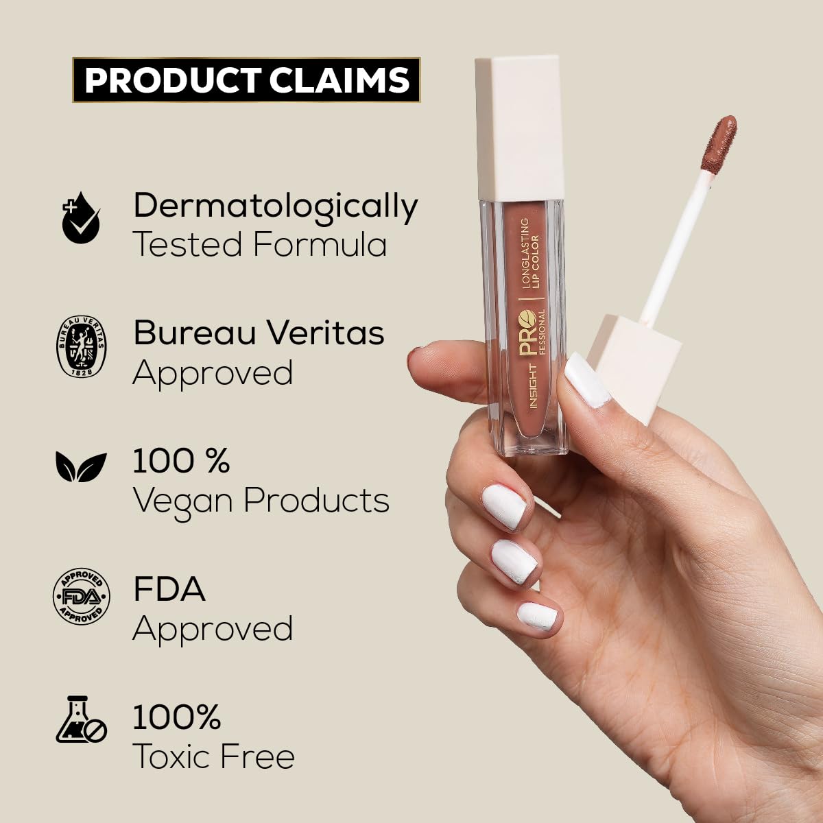 INSIGHT Professional Long Lasting Lip Color (Haters Gonna Hate) | Pigmented Matte Finish | Comfortable All Day Wear | Non Transferable | Enriched with Argan Oil & Vitamin E - (6g) - View 4 of 10