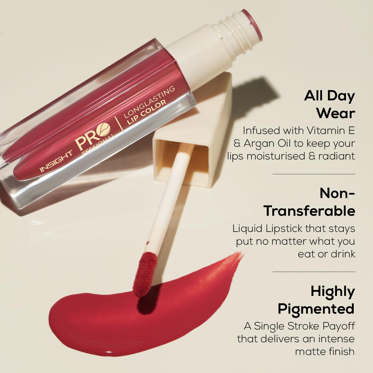INSIGHT Professional Long Lasting Lip Color (Haters Gonna Hate) | Pigmented Matte Finish | Comfortable All Day Wear | Non Transferable | Enriched with Argan Oil & Vitamin E - (6g) - View 9 of 10