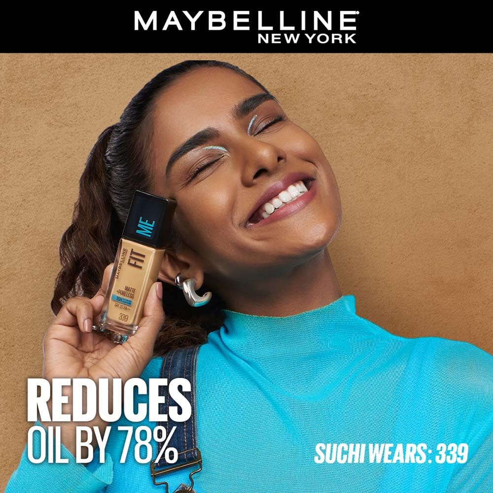 Maybelline New York Fit Me Matte + Poreless Liquid Foundation, pore minimising Foundation, lightweight formula suitable for daily use, Matte Finish Foundation for Indian Skin - 228 Soft Tan, 30 ml - View 5 of 9