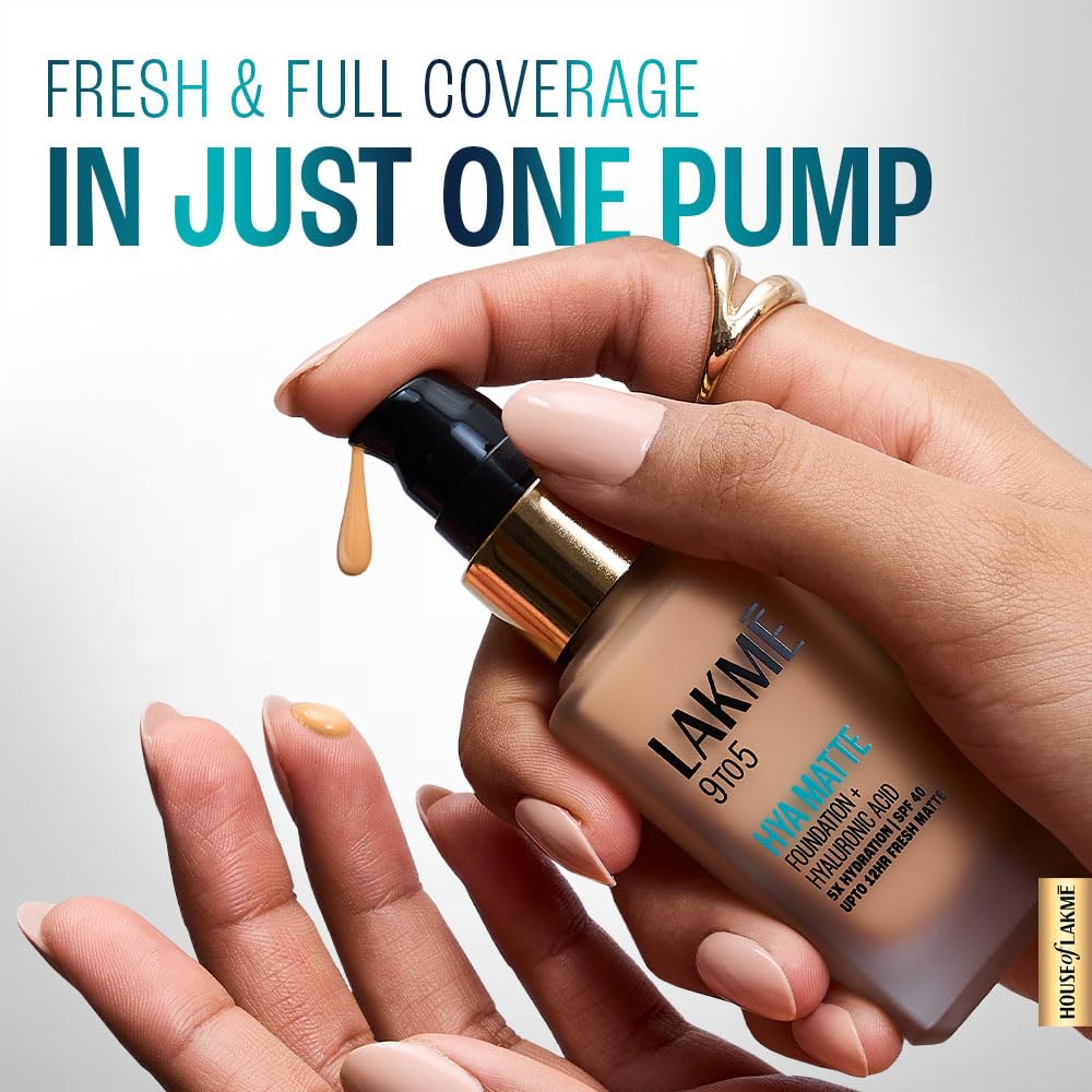Lakme 9to5 Hya Matte Foundation + Hyaluronic Acid Cool Mocha - 25ml - View 3 of 10