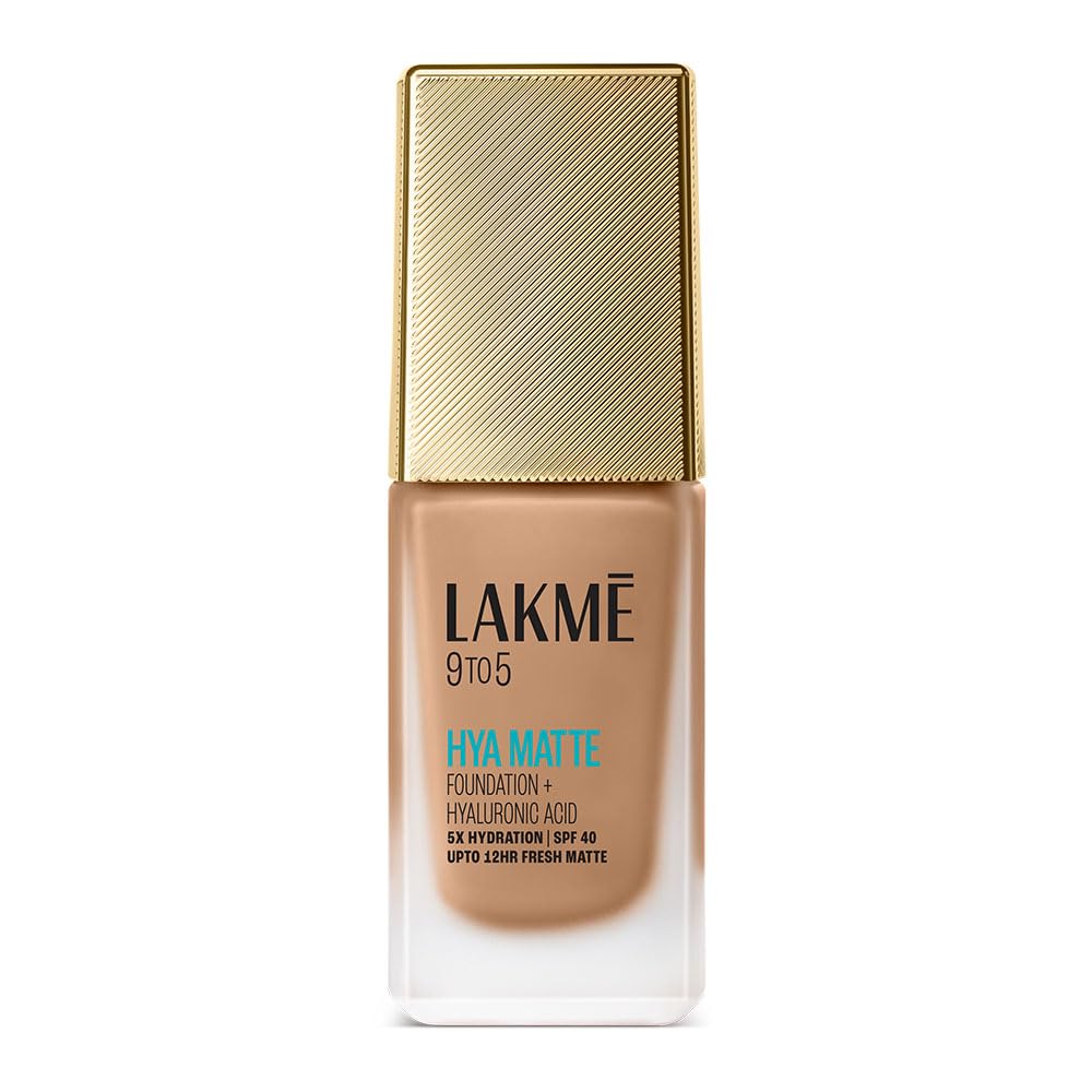 LAKMÉ 9to5 Hya Matte Full coverage Liquid All skin type Foundation + Hyaluronic Acid Neutral Almond - 25ml - View 10 of 10