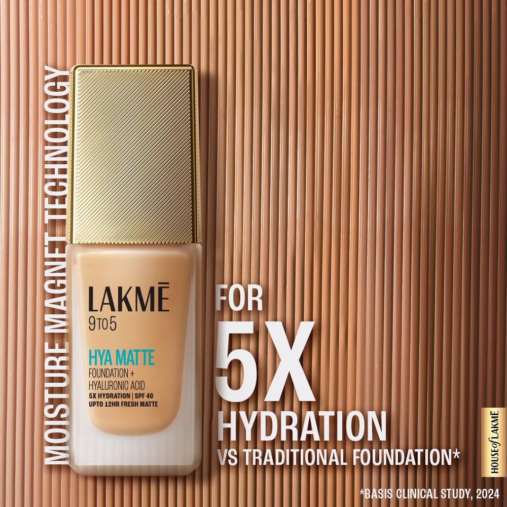 Lakme 9to5 Hya Matte Foundation + Hyaluronic Acid Warm Beige - 25ml - View 10 of 11